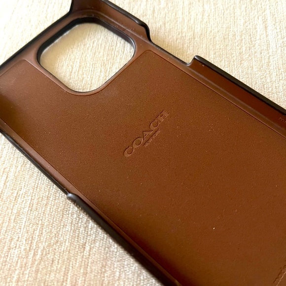 COACH iPhone 14 Case! Leather with racing stripes! Very gently used! - Picture 4 of 5